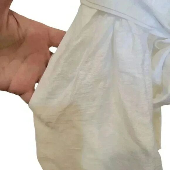 Do + Be Women's White Poly Ruffles Lined Bella Shorts Romper NEW - Picture 5 of 11